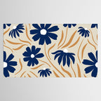 Harper Floral Print, Navy, Mustard and Beige Tablecloth Gallery Image 2
