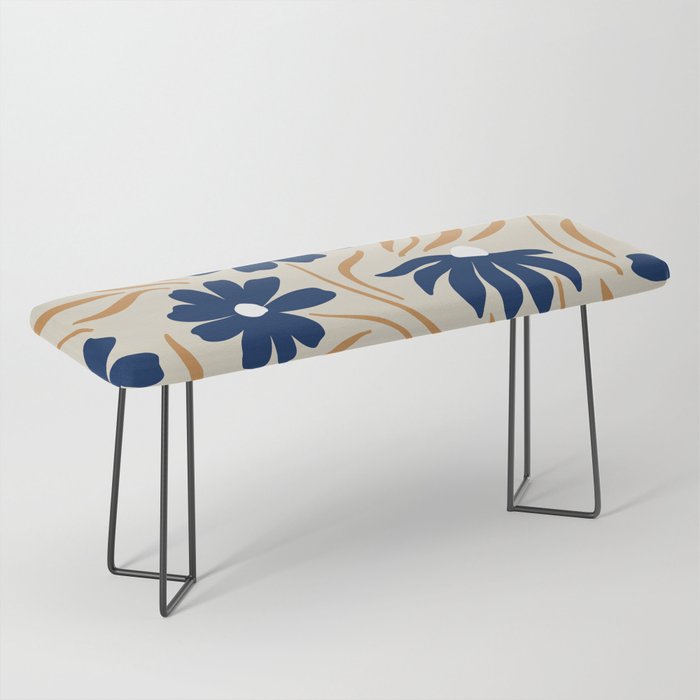 Harper Floral Print, Navy, Mustard and Beige Bench Gallery Image 1