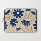 Harper Floral Print, Navy, Mustard and Beige Laptop Sleeve Gallery Image 1