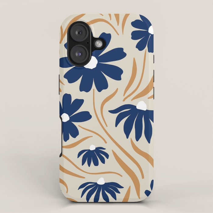 Harper Floral Print, Navy, Mustard and Beige iPhone Case Gallery Image 1