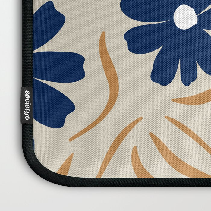 Harper Floral Print, Navy, Mustard and Beige Laptop Sleeve Gallery Image 3