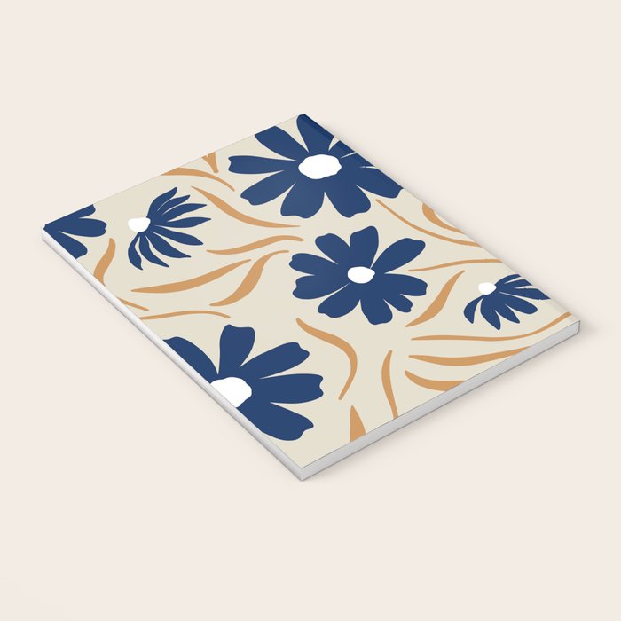 Harper Floral Print, Navy, Mustard and Beige Notebook Gallery Image 3