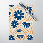 Harper Floral Print, Navy, Mustard and Beige Wrapping Paper Gallery Image 1