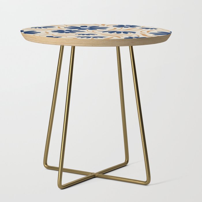 Harper Floral Print, Navy, Mustard and Beige Side Table Gallery Image 1