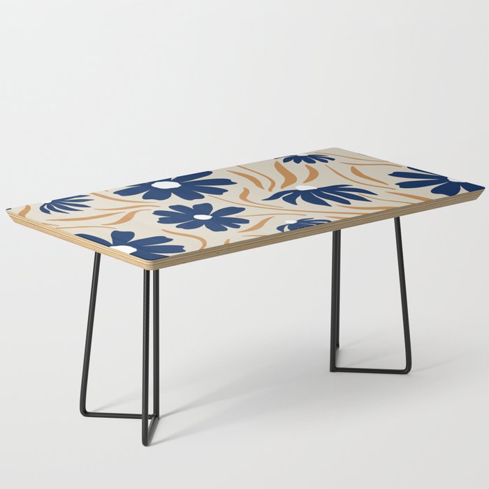 Harper Floral Print, Navy, Mustard and Beige Coffee Table Gallery Image 1