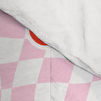 Cute pink cherry fruit checkered pattern Comforter Gallery Image 4