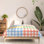 Colorful square gingham grid patchwork print Comforter Gallery Image 3