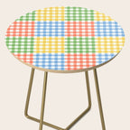 Colorful square gingham grid patchwork print Side Table Gallery Image 2