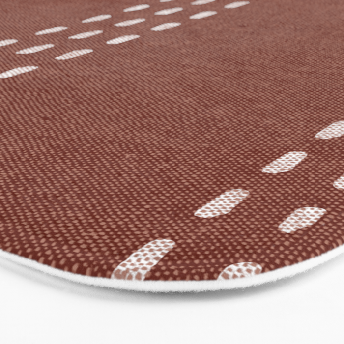 boho vertical stitch - rust Bath Mat Gallery Image 3