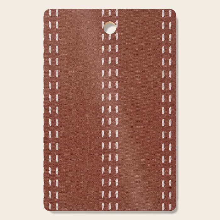 boho vertical stitch - rust Cutting Board Gallery Image 1
