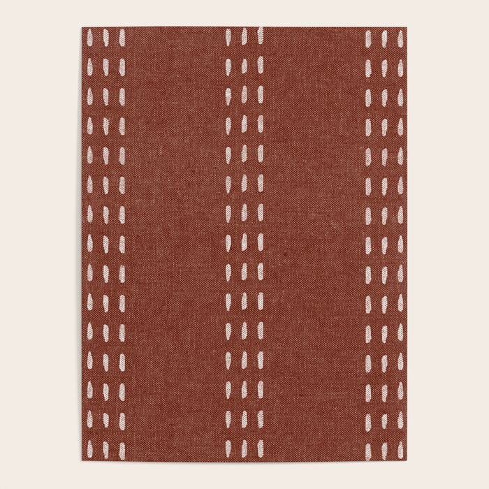 boho vertical stitch - rust Poster Gallery Image 4