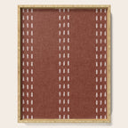 boho vertical stitch - rust Serving Tray Gallery Image 1