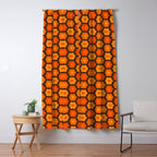 Such Cute Flowers Retro Floral Pattern in 70s Orange and Brown  Window Curtain Gallery Image 5