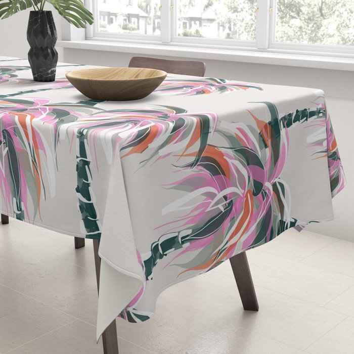 Boho Retro Palms Tablecloth Gallery Image 3