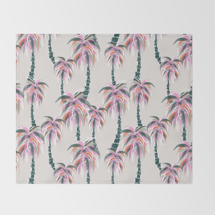 Boho Retro Palms Throw Blanket Gallery Image 2
