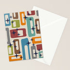 Retro Mid Century Modern Abstract Pattern 224 Atomic Googie Stationery Card Gallery Image 2