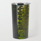 Vintage Japanese Woodblock Print Kawase Hasui Mystical Japanese forest Tall Green Trees Travel Mug Gallery Image 1