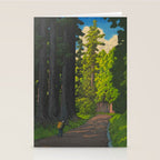 Vintage Japanese Woodblock Print Kawase Hasui Mystical Japanese forest Tall Green Trees Stationery Card Gallery Image 2