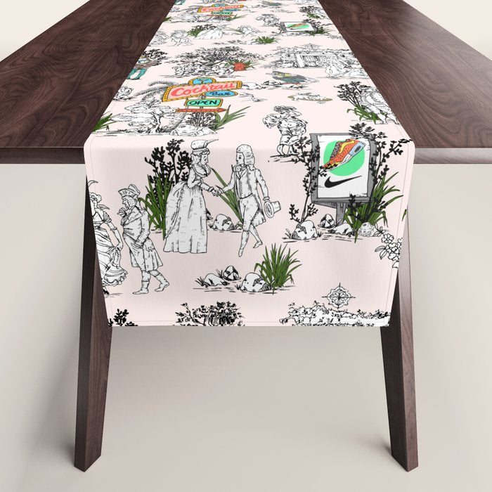 Toile de Jouy modern Table Runner Gallery Image 1