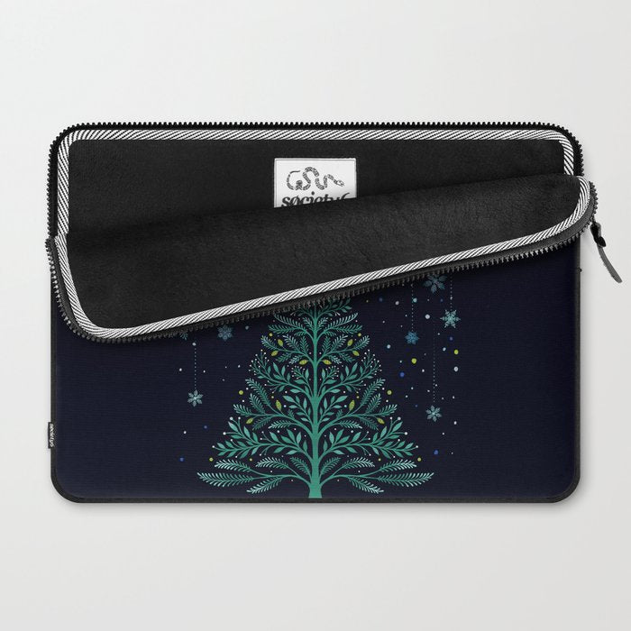 Christmas Night Tree-Snowy Laptop Sleeve Gallery Image 2