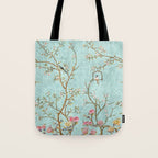 Romantic Chinoiserie Aqua Zen Garden Tote Bag Gallery Image 1