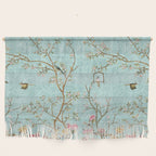 Romantic Chinoiserie Aqua Zen Garden Wall Hanging Gallery Image 1