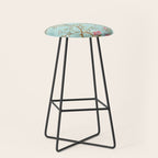 Romantic Chinoiserie Aqua Zen Garden Stool Gallery Image 1
