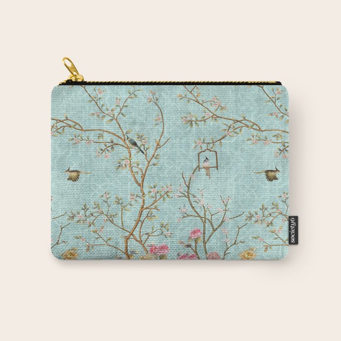 Romantic Chinoiserie Aqua Zen Garden Carry All Pouch Gallery Image 1