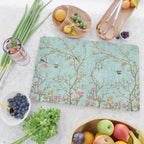 Romantic Chinoiserie Aqua Zen Garden Cutting Board Gallery Image 2