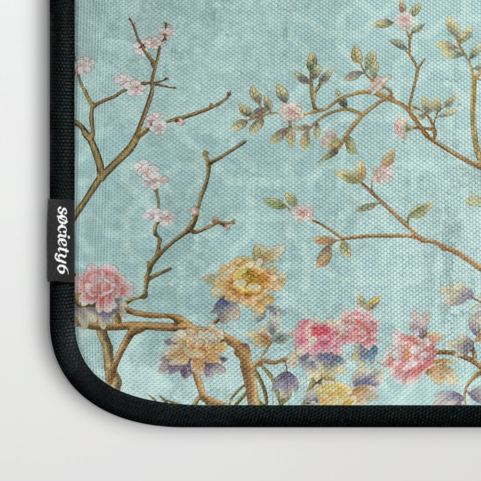 Romantic Chinoiserie Aqua Zen Garden Laptop Sleeve Gallery Image 3