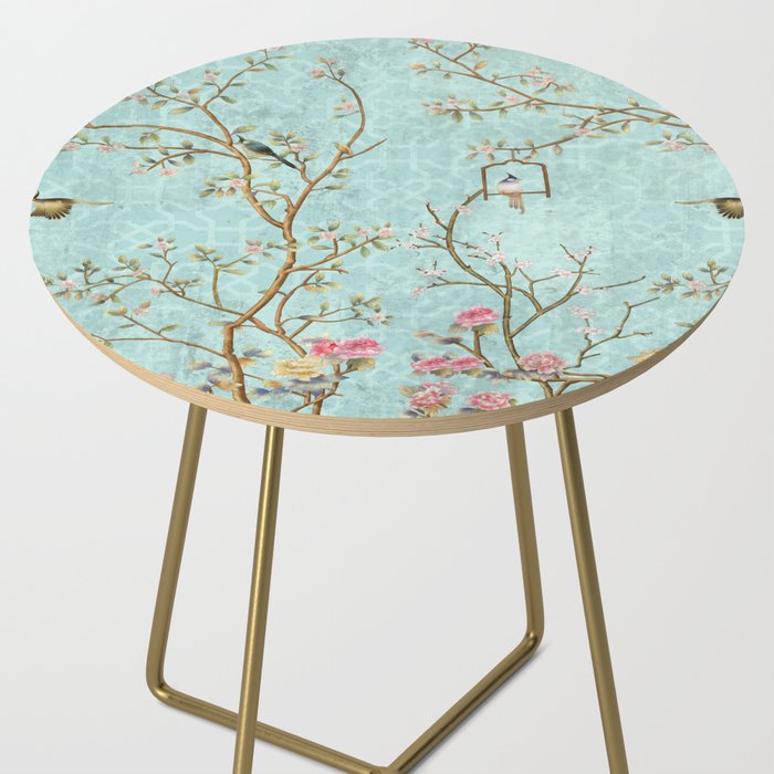 Romantic Chinoiserie Aqua Zen Garden Side Table Gallery Image 2