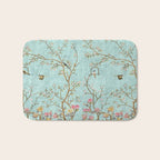 Romantic Chinoiserie Aqua Zen Garden Bath Mat Gallery Image 1