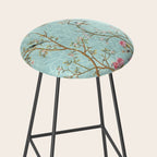 Romantic Chinoiserie Aqua Zen Garden Stool Gallery Image 2