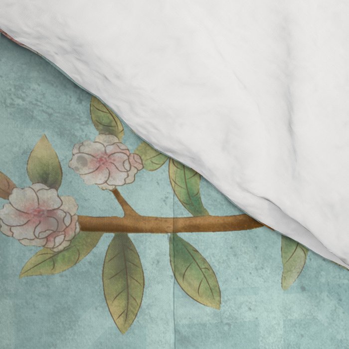 Romantic Chinoiserie Aqua Zen Garden Comforter Gallery Image 4