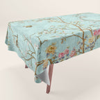 Romantic Chinoiserie Aqua Zen Garden Tablecloth Gallery Image 1