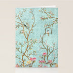 Romantic Chinoiserie Aqua Zen Garden Stationery Card Gallery Image 2