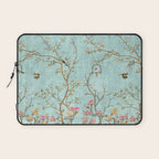 Romantic Chinoiserie Aqua Zen Garden Laptop Sleeve Gallery Image 1