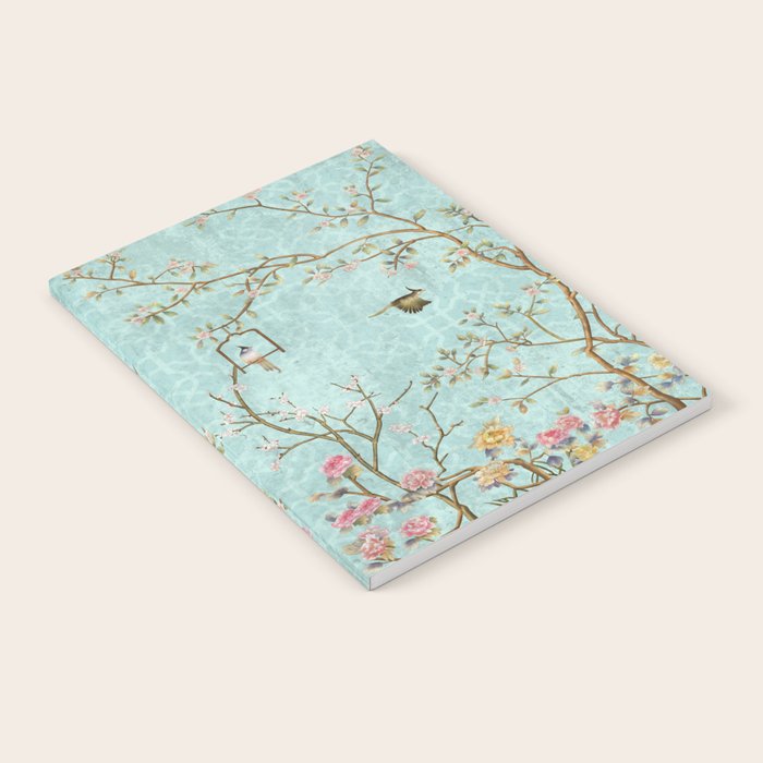 Romantic Chinoiserie Aqua Zen Garden Notebook Gallery Image 1