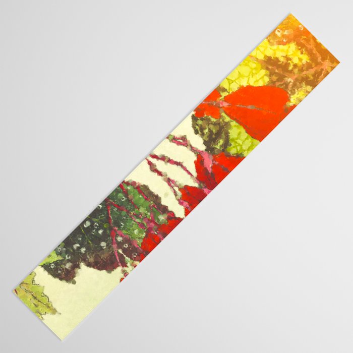 Deep Within - Flowers in the Mist -  Ukiyo Nature Landscape  in Red, Green, Yellow & Orange Table Runner Gallery Image 3