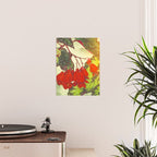 Deep Within - Flowers in the Mist -  Ukiyo Nature Landscape  in Red, Green, Yellow & Orange Poster Gallery Image 2