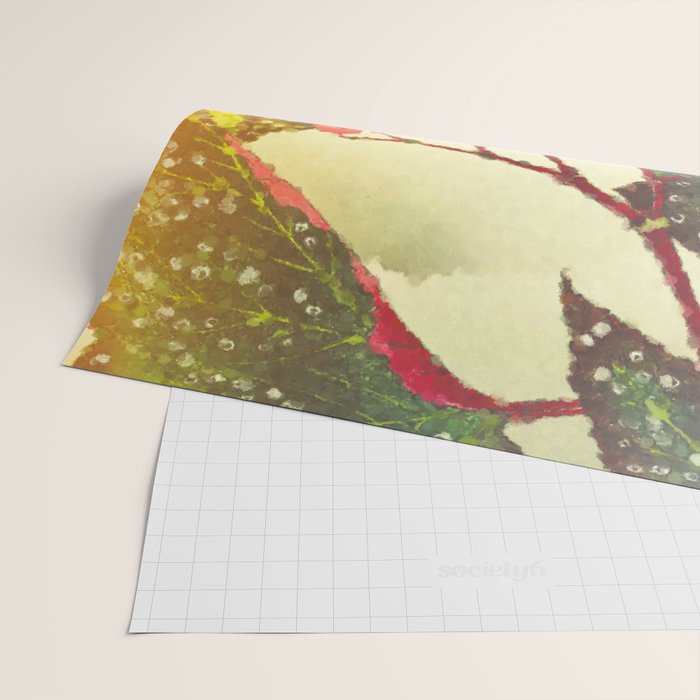 Deep Within - Flowers in the Mist -  Ukiyo Nature Landscape  in Red, Green, Yellow & Orange Wrapping Paper Gallery Image 2