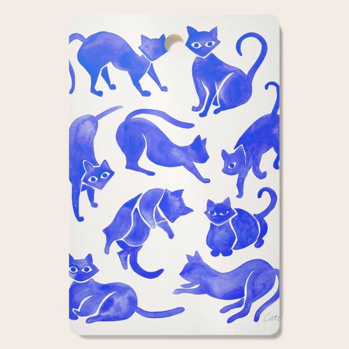 Cat Positions - Blue Palette Cutting Board Gallery Image 1
