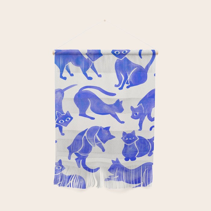 Cat Positions - Blue Palette Wall Hanging Gallery Image 1
