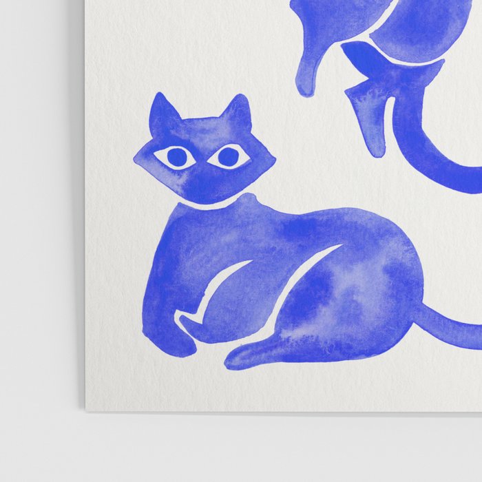 Cat Positions - Blue Palette Poster Gallery Image 3