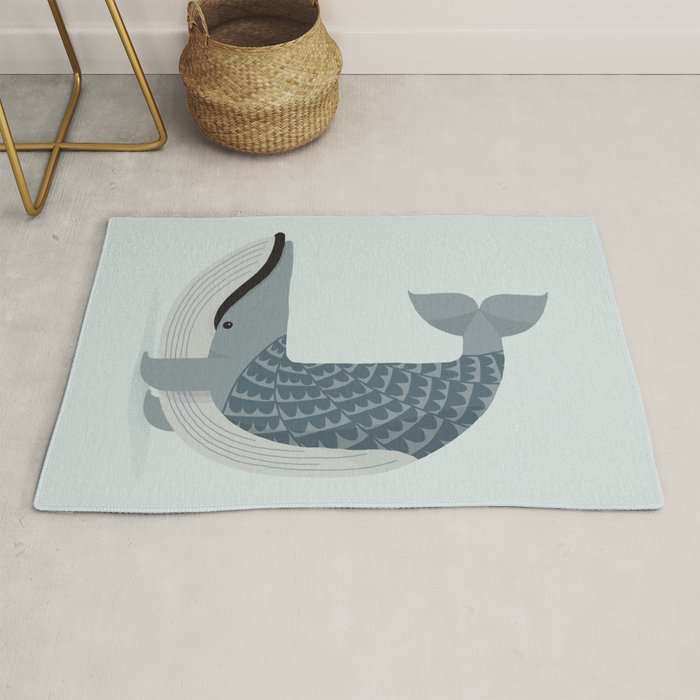 Whimsical Blue Whale Rug Gallery Image 1
