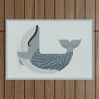 Whimsical Blue Whale Outdoor Rug Gallery Image 1