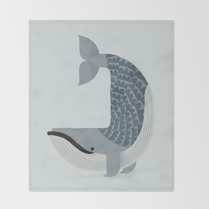 Whimsical Blue Whale Throw Blanket Gallery Image 2