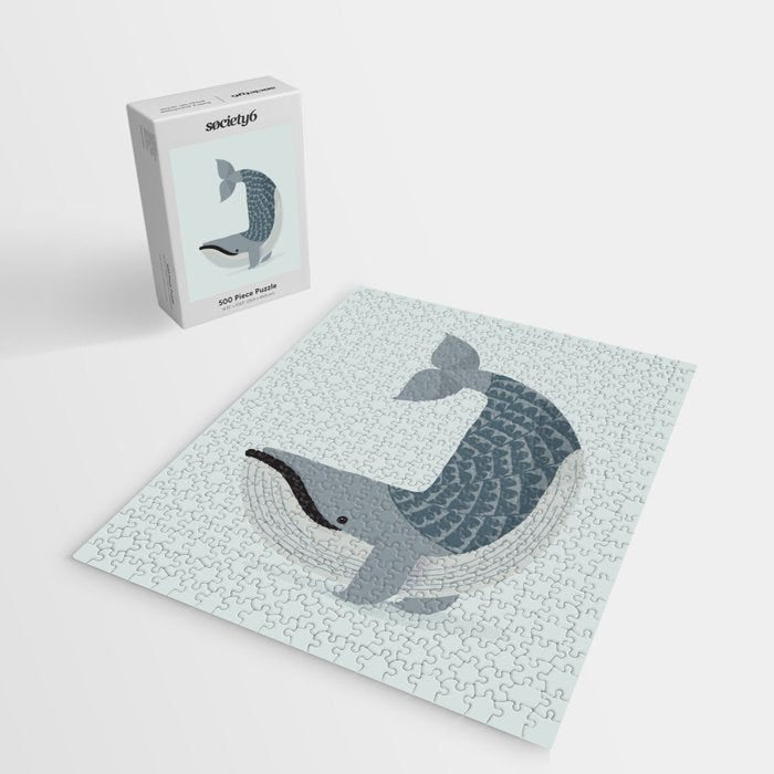 Whimsical Blue Whale Jigsaw Puzzle Gallery Image 2
