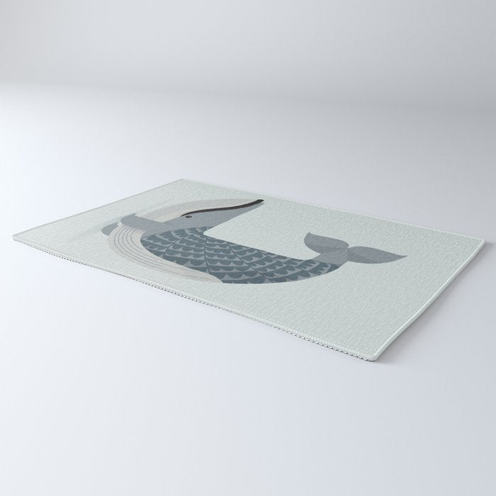 Whimsical Blue Whale Rug Gallery Image 3