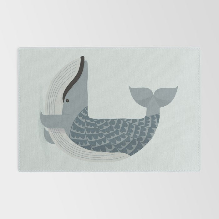 Whimsical Blue Whale Rug Gallery Image 2
